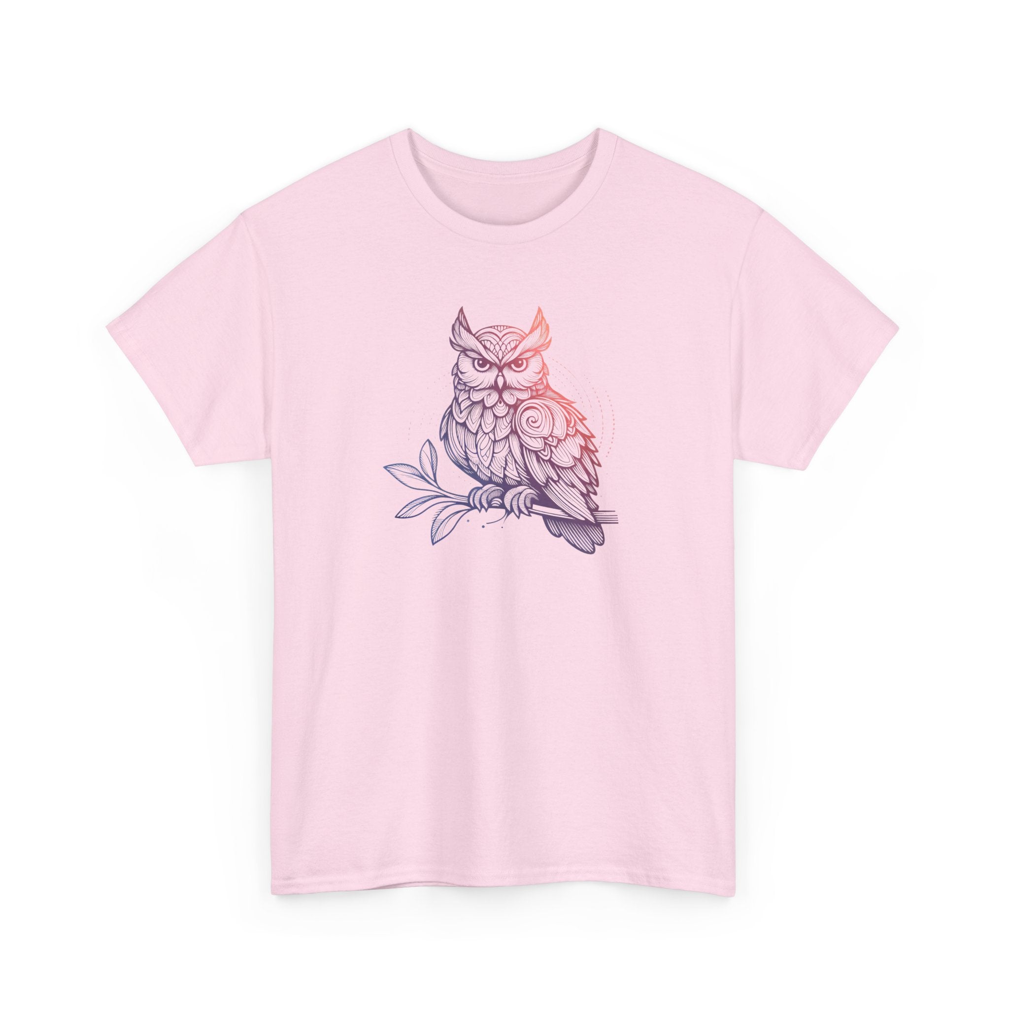Owl Sketch Tee – Delicate Floral Line Art Graphic T-Shirt