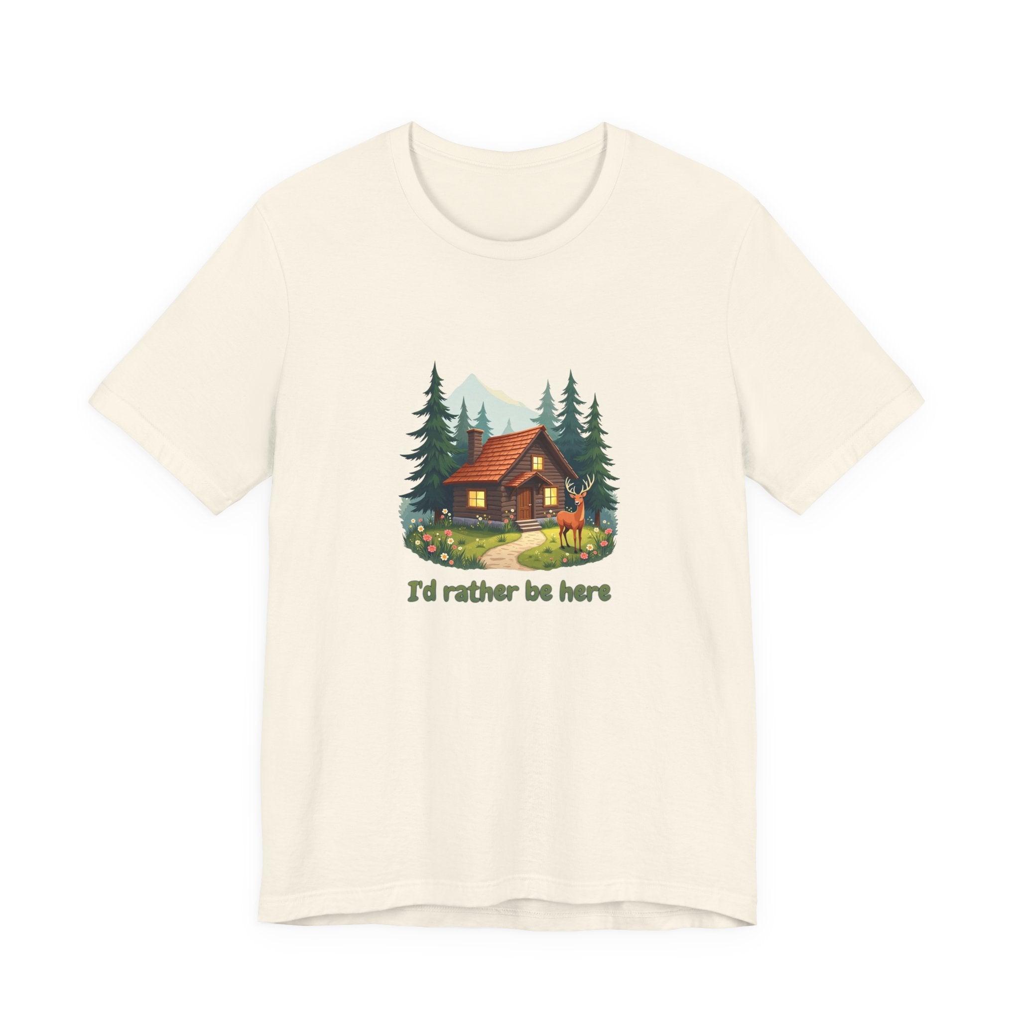 Cabin Escape T-Shirt — 'I'd Rather Be Here' Outdoors Tee