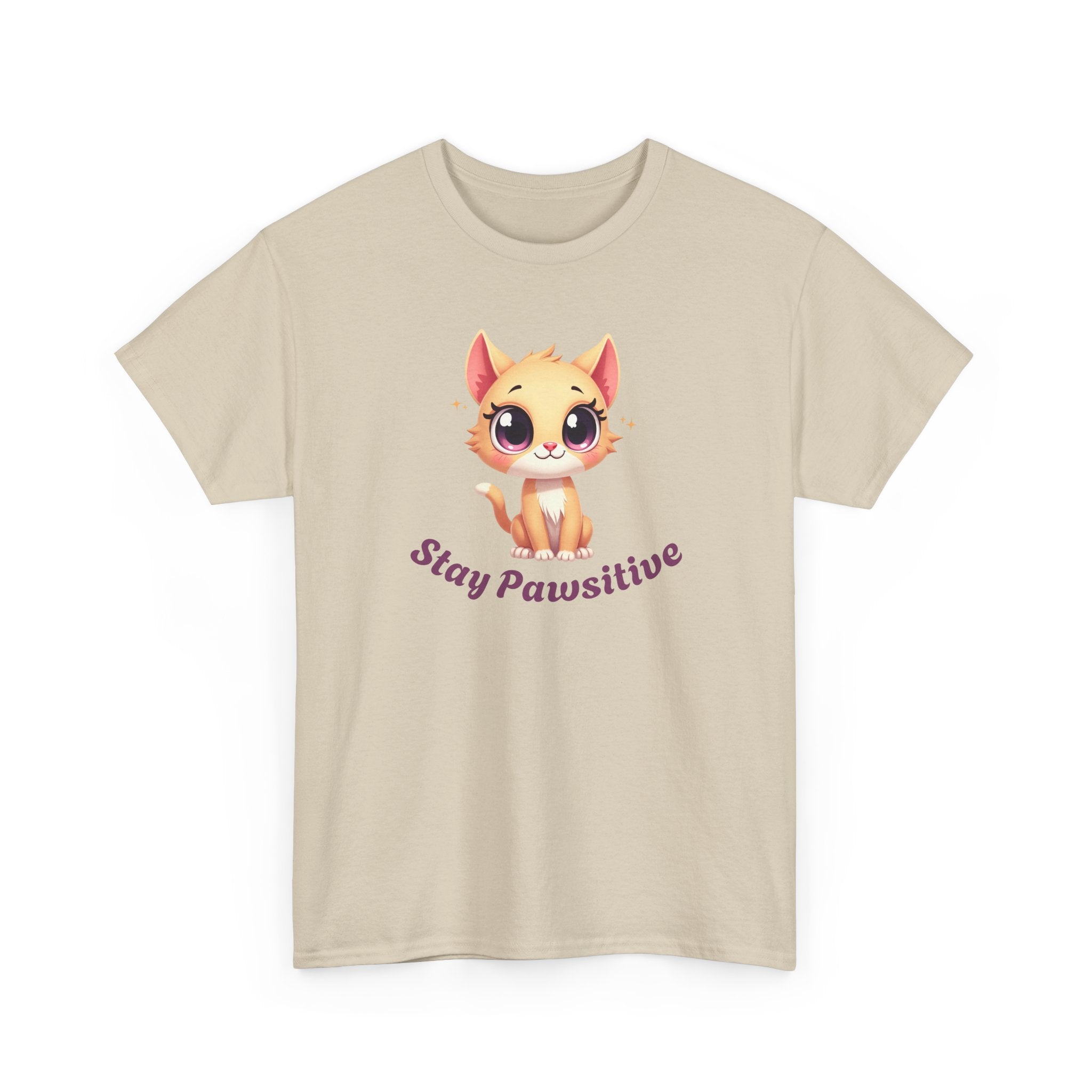 Stay Pawsitive Tee — Cute Kitten Graphic T-Shirt