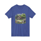 Cabin Life V-Neck Tee – Rustic Cottage & Bunny Nature Shirt