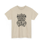 Hard Yakka Hiker T-Shirt — Outdoor Hiking Tee with Mountain Bootprint Design
