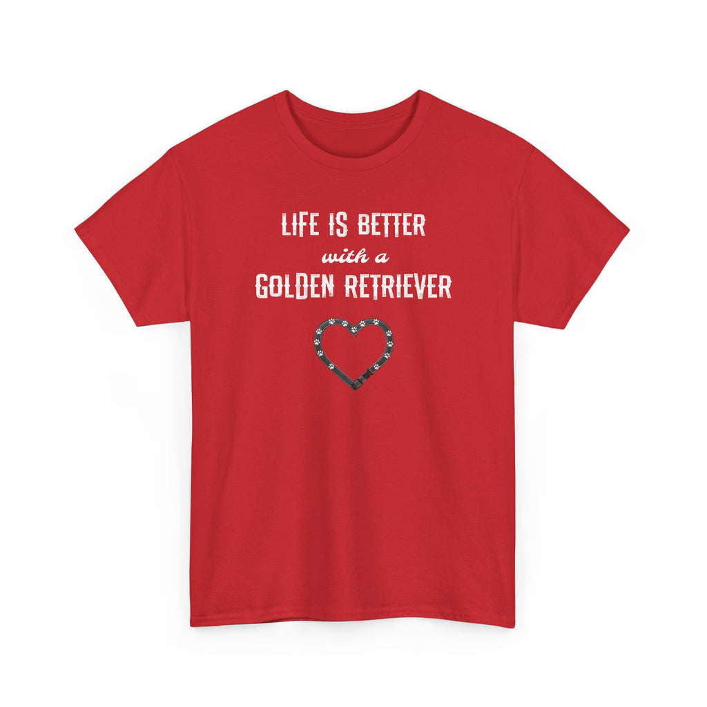 Life Is Better with a Golden Retriever Heart Dog Lover Tee