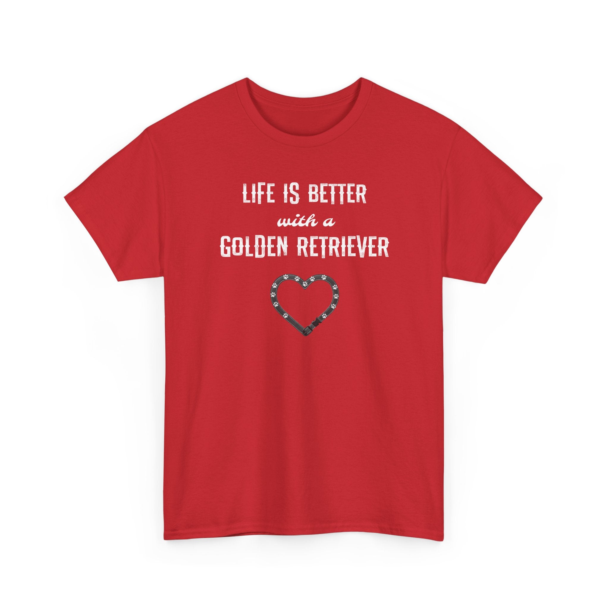 Life Is Better with a Golden Retriever Heart Dog Lover Tee