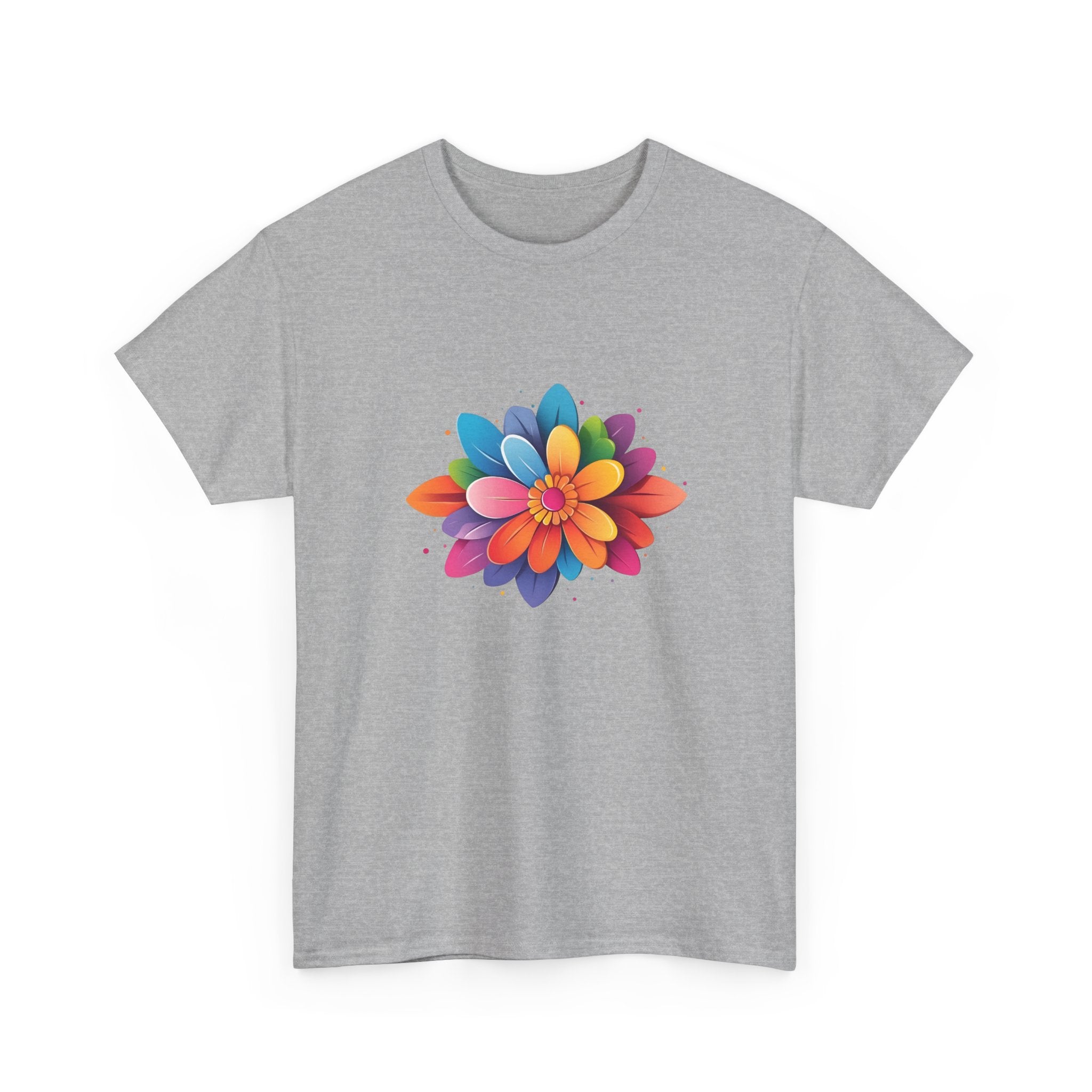 Colorful Layered Flower T-Shirt — Bright Floral Graphic Tee