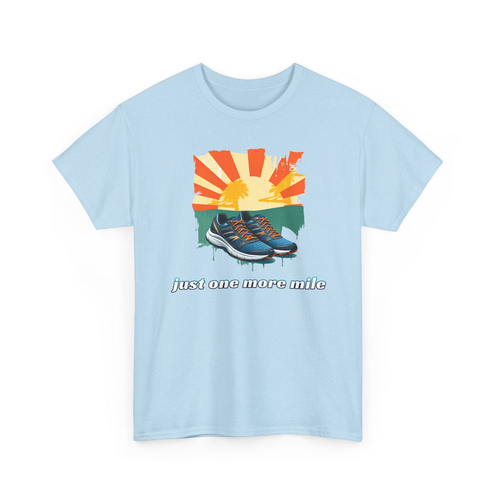 Running Tee — "Just One More Mile" Sunrise Graphic Shirt