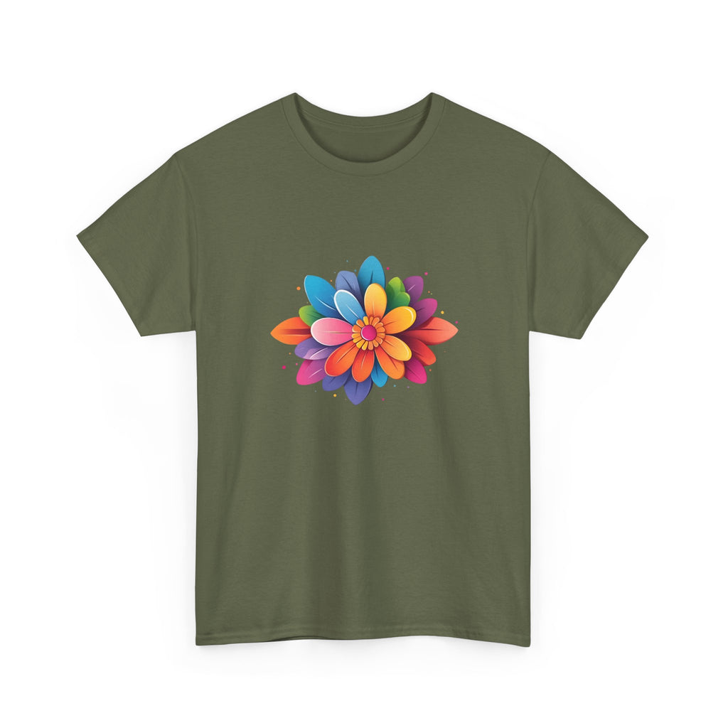 Colorful Layered Flower T-Shirt — Bright Floral Graphic Tee