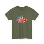 Colorful Layered Flower T-Shirt — Bright Floral Graphic Tee