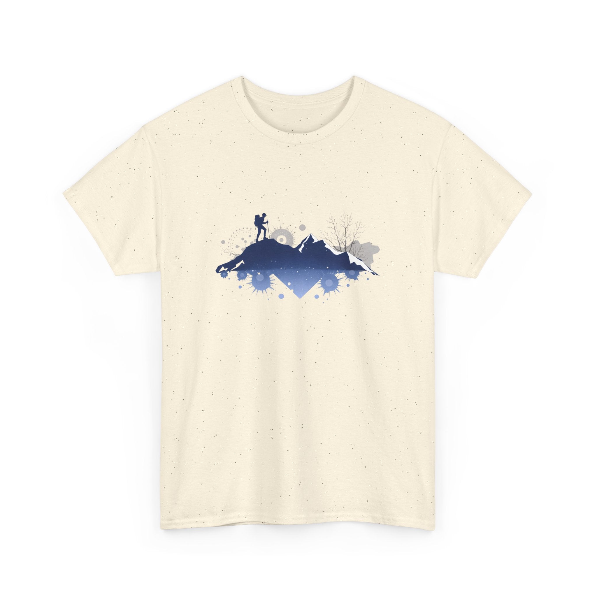 Mountain Hiker Tee — Blue Nightscape Silhouette T-Shirt