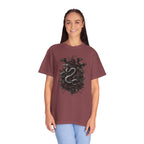 Snake Crest T-Shirt — Gothic Serpent Floral Graphic Tee