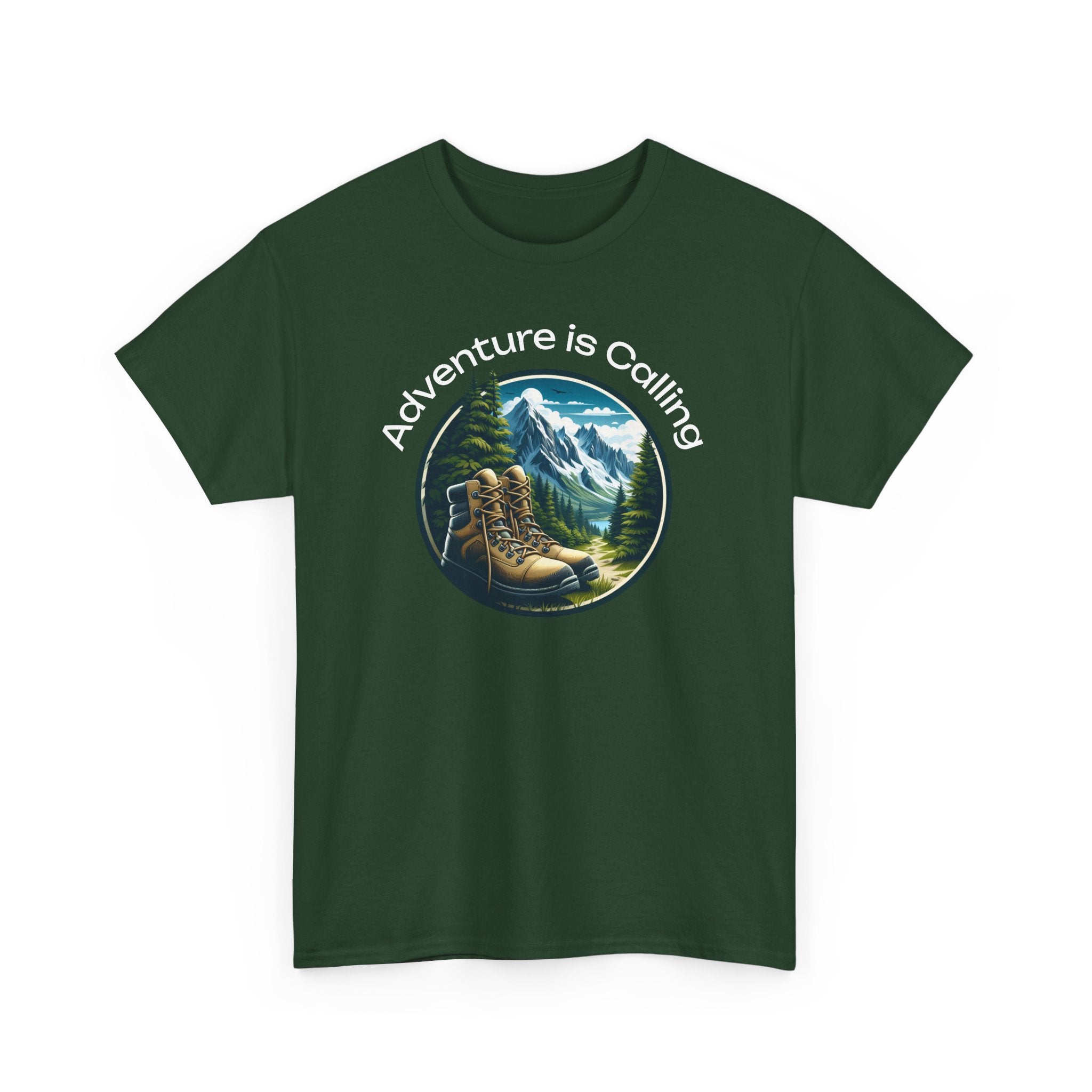 Adventure Is Calling Hiking T‑Shirt — Mountain Boots Outdoor Tee