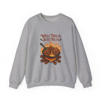 Crewneck Sweatshirt — "Well This Is Just Nuts" Roasting Chestnuts Graphic