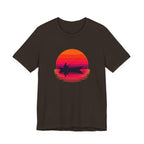 Fishing Sunset T‑Shirt — Retro Sunset Fisherman Boat Tee