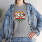 90% Sarcasm T-Shirt — Funny Retro Badge Graphic Tee for Sarcastic Humor
