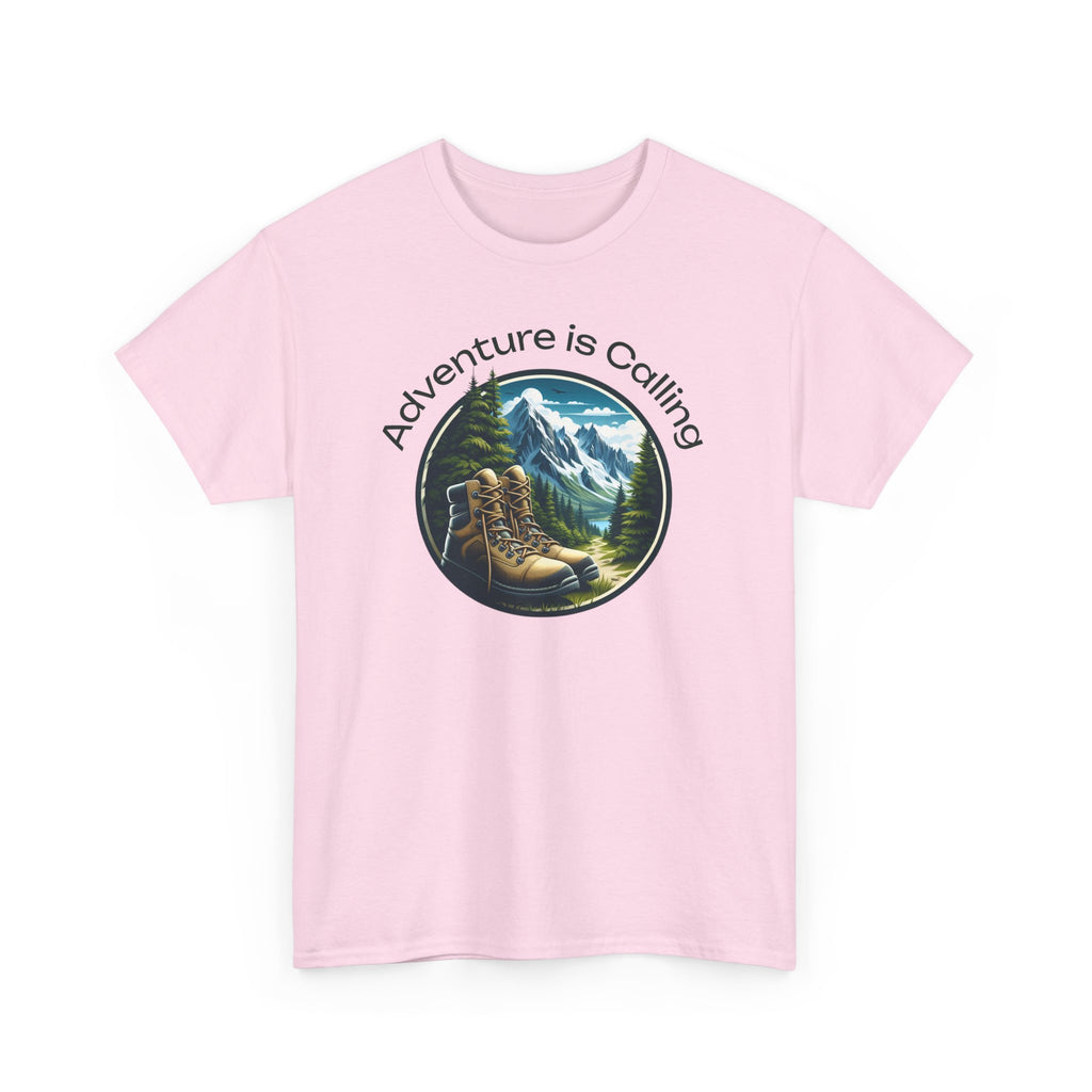 Adventure Is Calling Hiking T‑Shirt — Mountain Boots Outdoor Tee