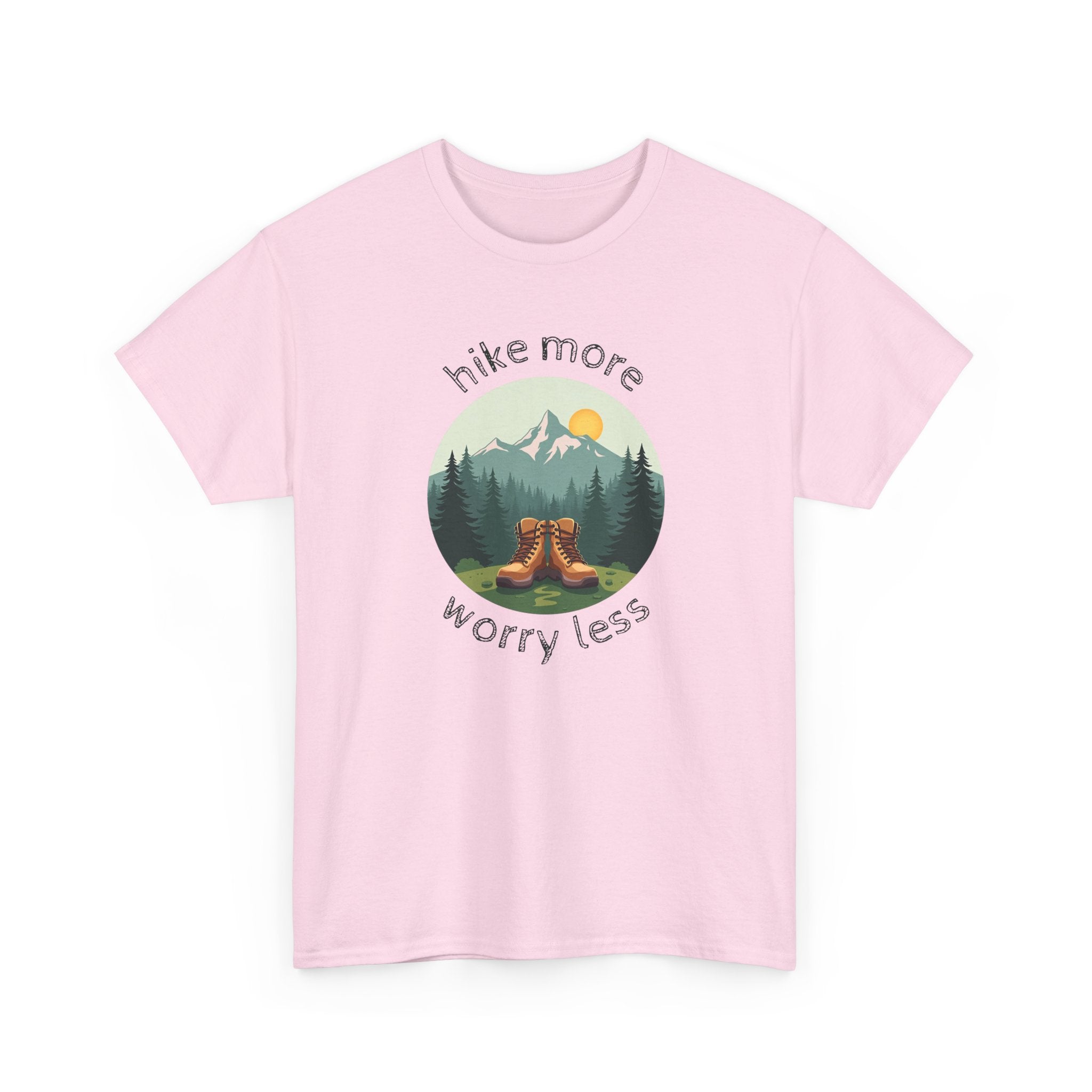 Hike More Worry Less T-Shirt — Nature Hiking Graphic Tee
