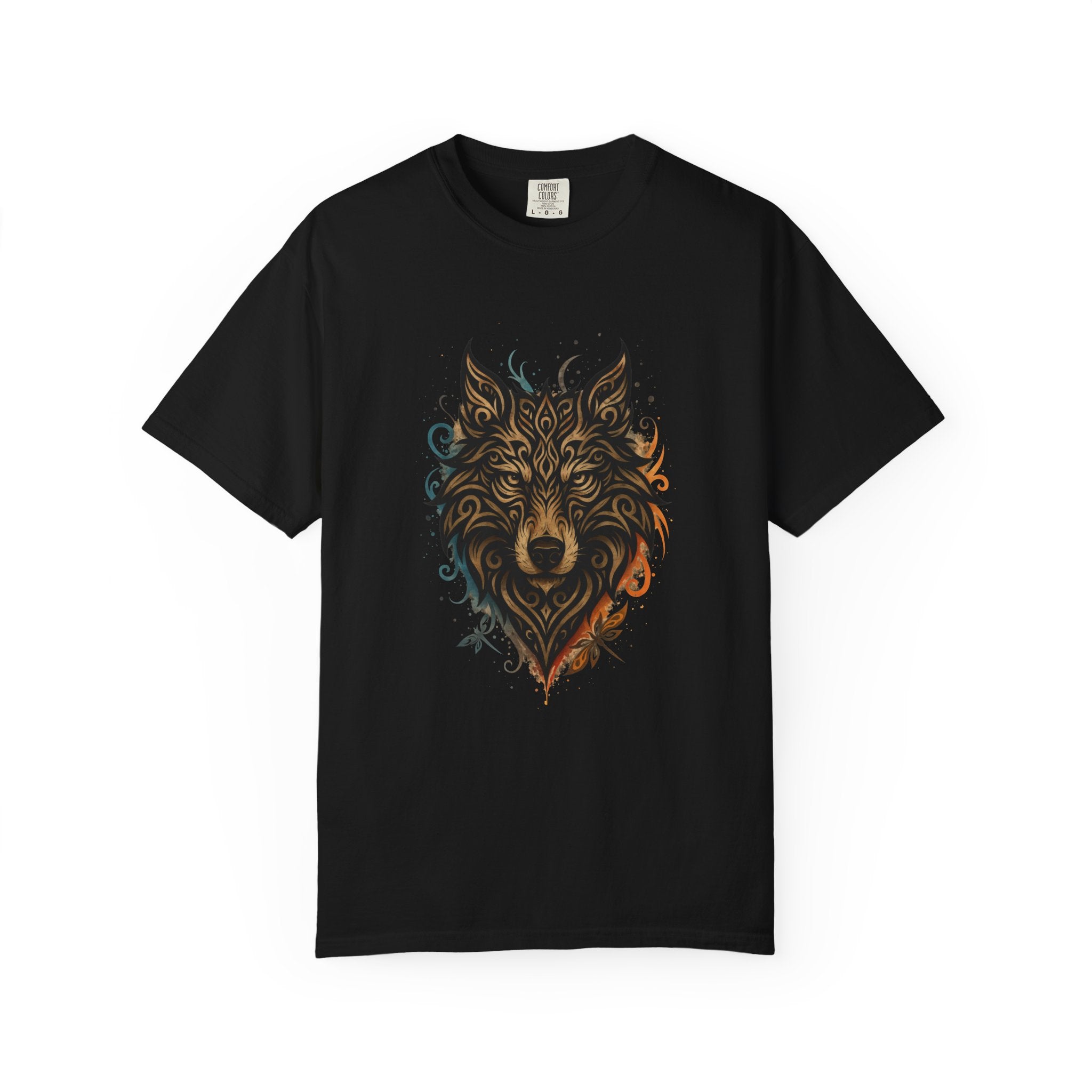 Wolf Head Graphic T-Shirt — Intricate Tribal Wolf Art Tee