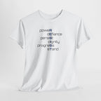 Resist T‑Shirt — 'power defiance persist dignity progress stand' Minimalist Protest Tee