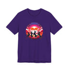 Retro Sunset Dancing Dogs T-Shirt — Vintage Rainbow Skyline Graphic Tee