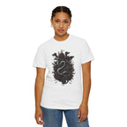 Snake Crest T-Shirt — Gothic Serpent Floral Graphic Tee