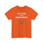 Life Is Better with a Golden Retriever Heart Dog Lover Tee