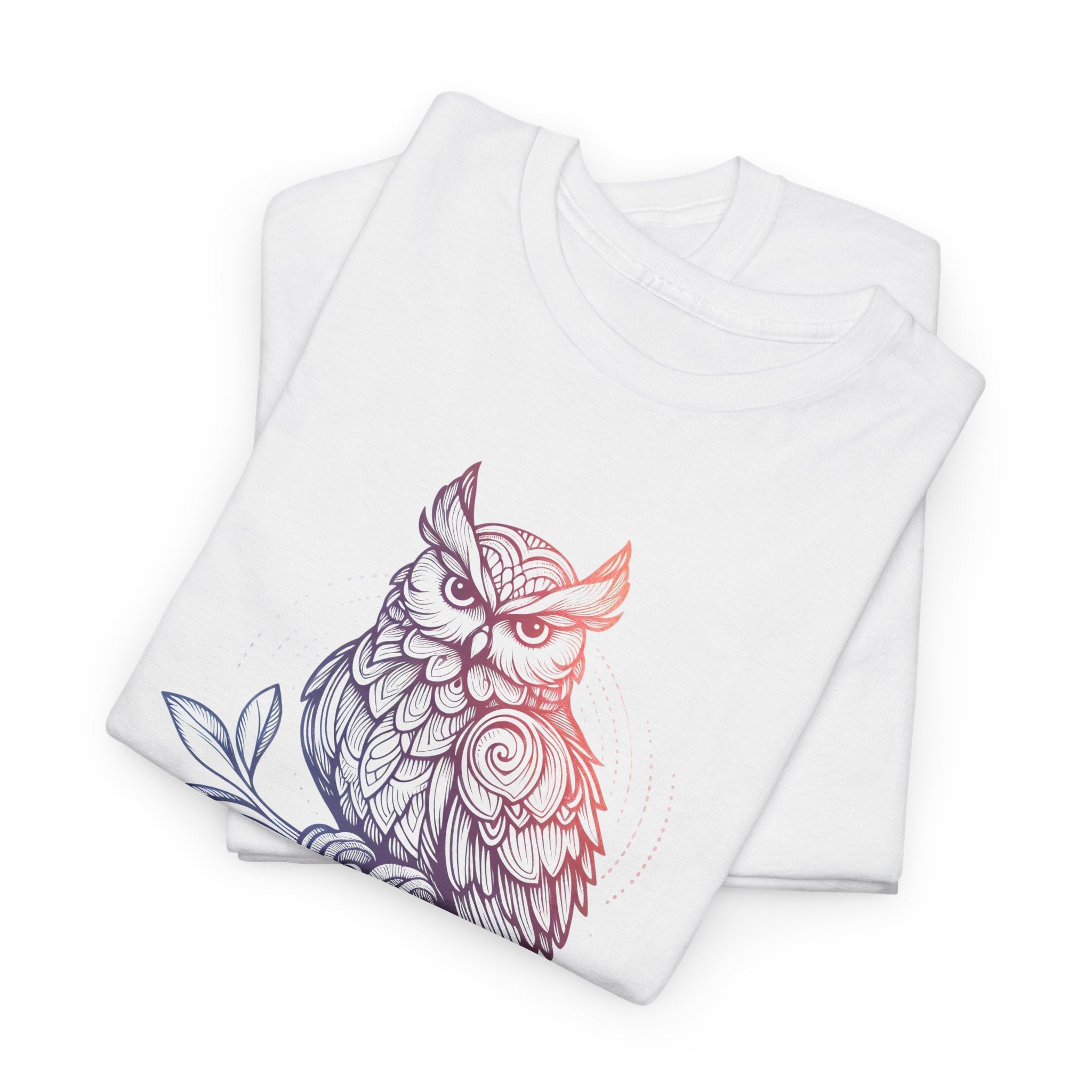 Owl Sketch Tee – Delicate Floral Line Art Graphic T-Shirt