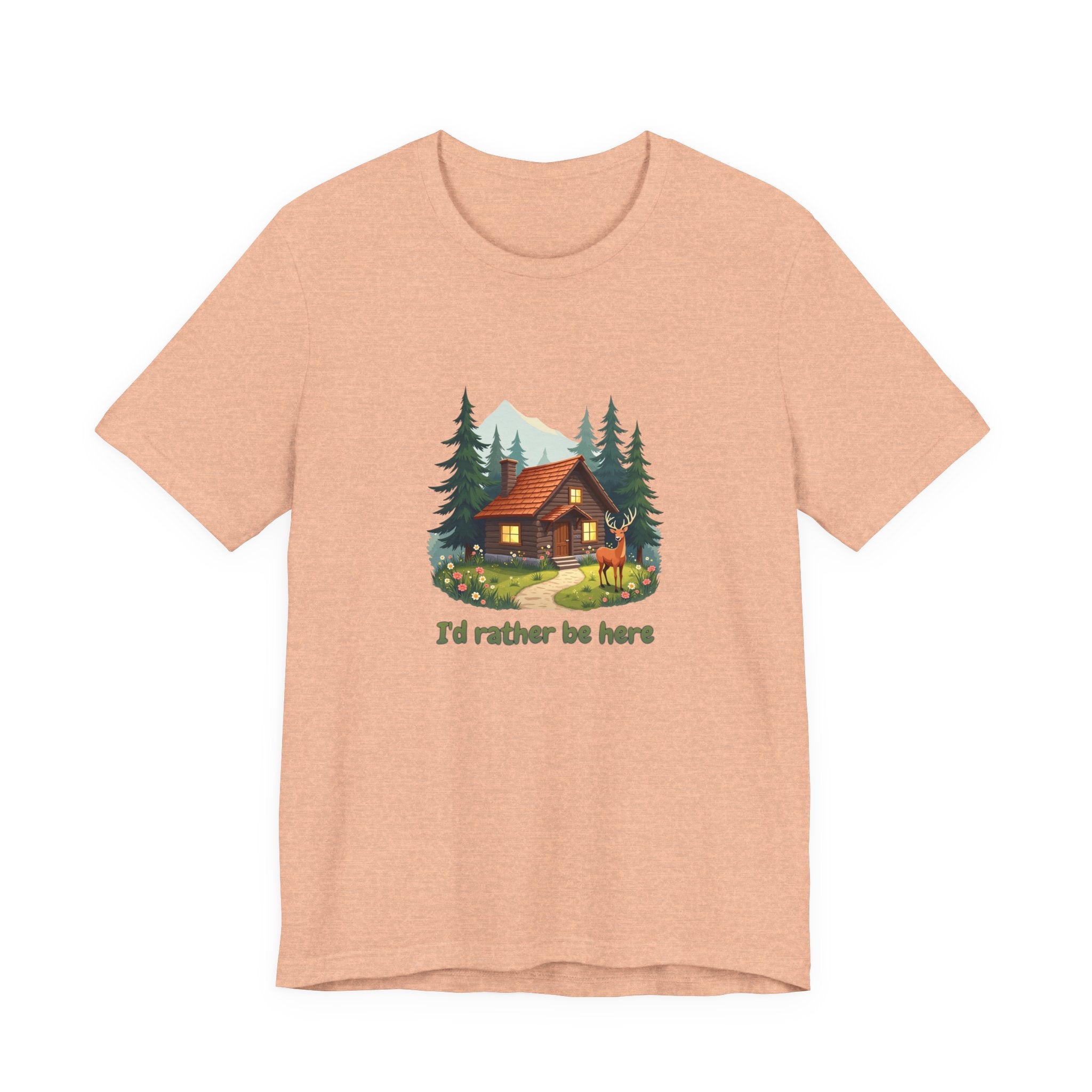 Cabin Escape T-Shirt — 'I'd Rather Be Here' Outdoors Tee