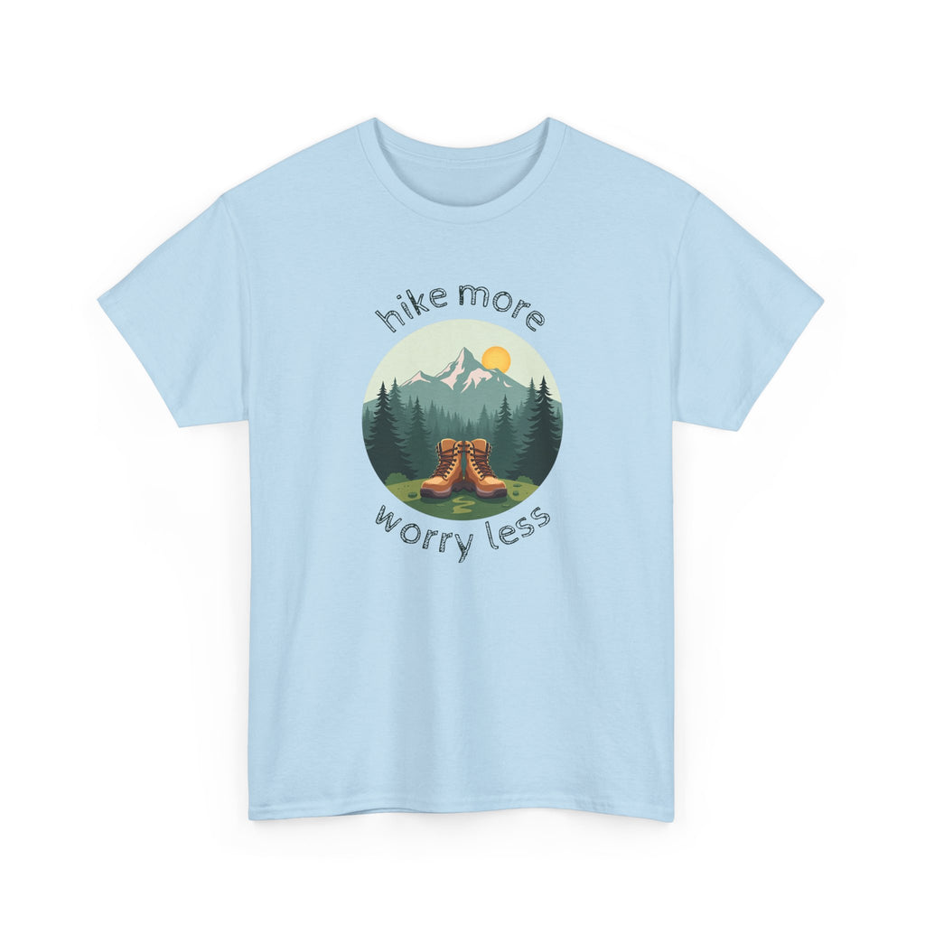 Hike More Worry Less T-Shirt — Nature Hiking Graphic Tee