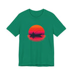 Fishing Sunset T‑Shirt — Retro Sunset Fisherman Boat Tee