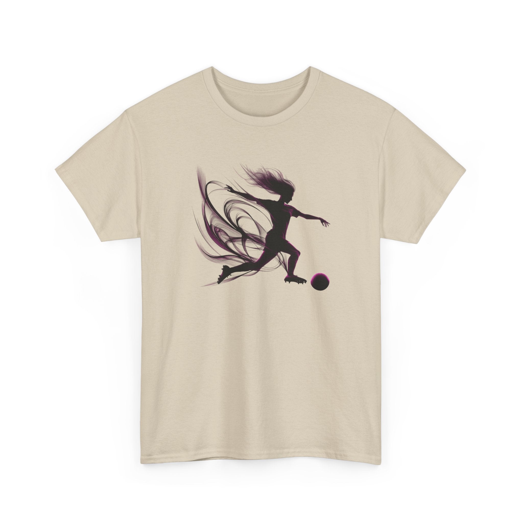 Soccer Football T-Shirt — Feminine Soccer Player Silhouette Tee