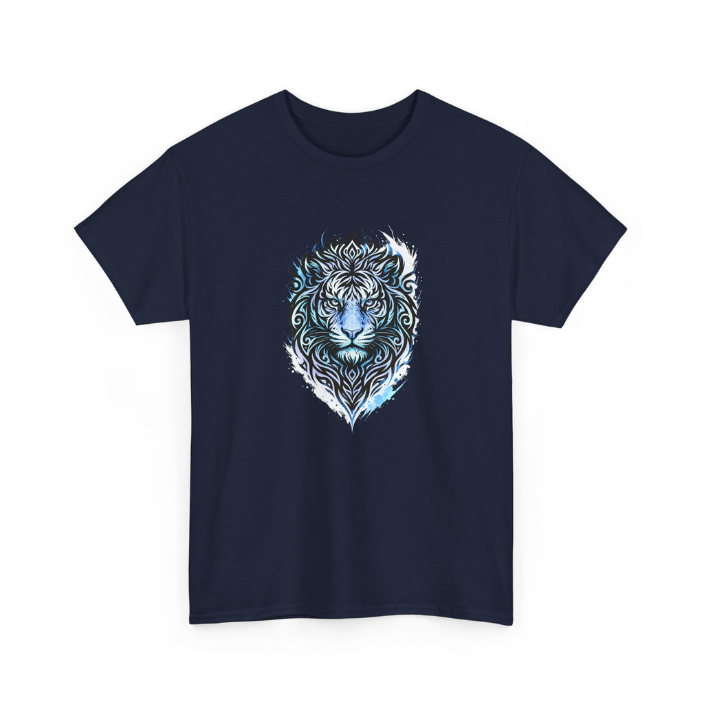 Tiger T-Shirt — Intricate Blue And White Tiger Graphic Tee