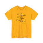 Resist T‑Shirt — 'power defiance persist dignity progress stand' Minimalist Protest Tee
