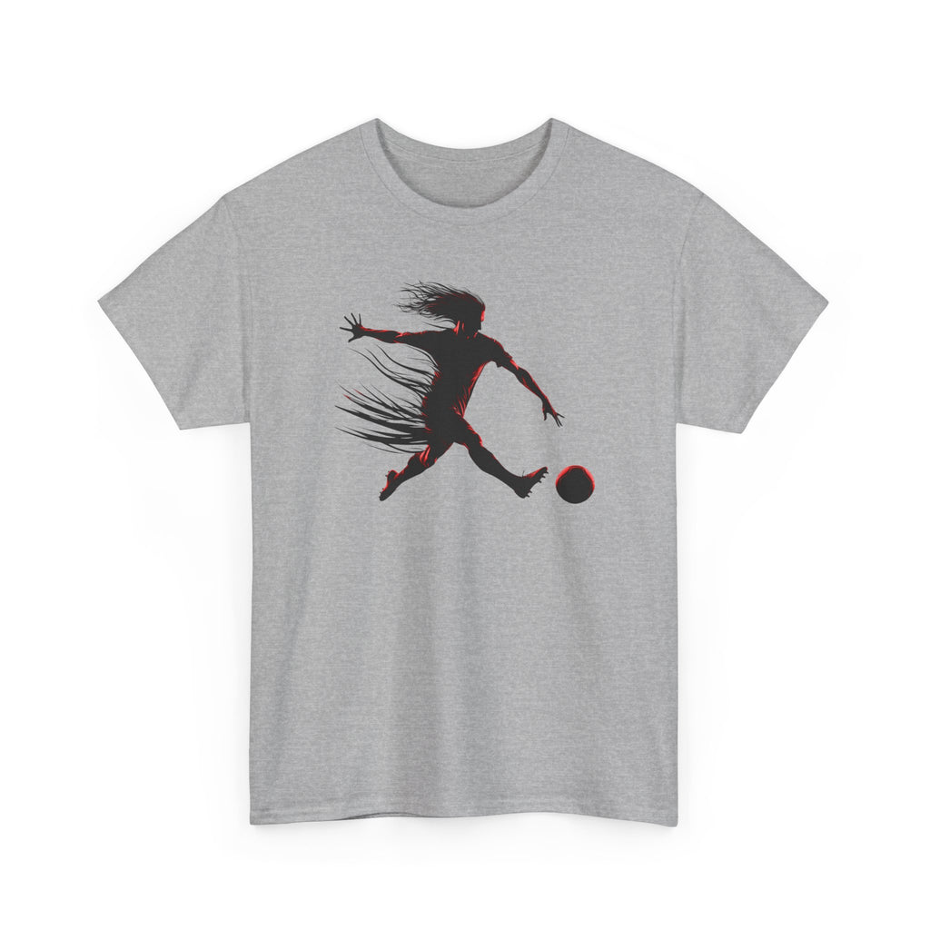 Soccer Player Silhouette T-Shirt — Dynamic Football Player Tee