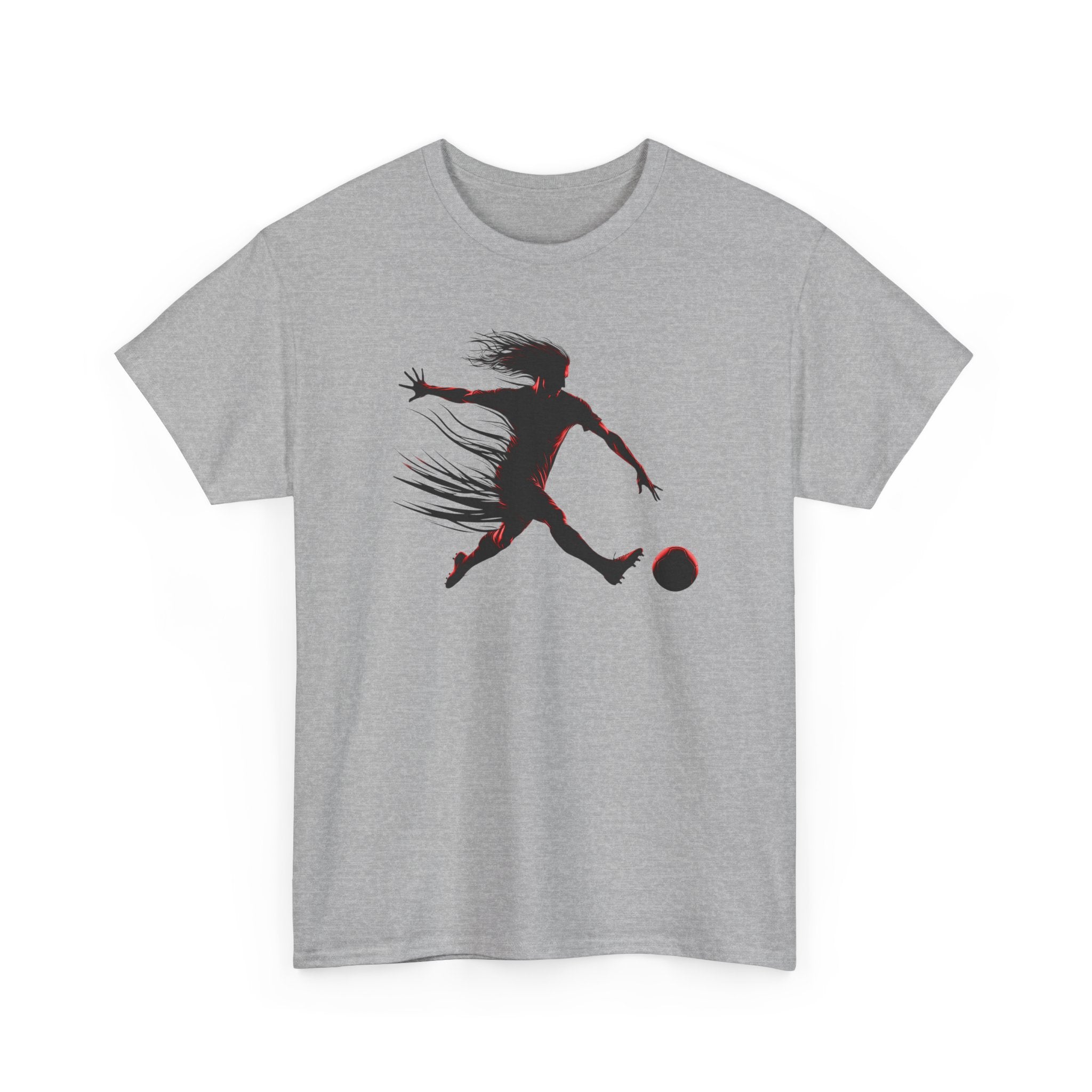 Soccer Player Silhouette T-Shirt — Dynamic Football Player Tee