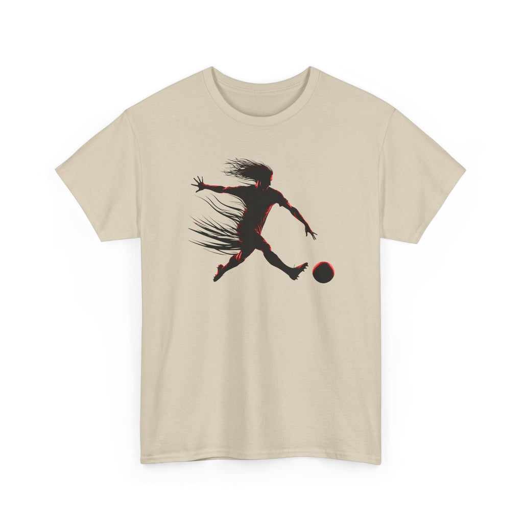 Soccer Player Silhouette T-Shirt — Dynamic Football Player Tee