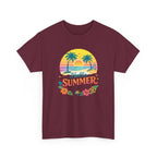 Hello Summer T-Shirt — Tropical Beach Palm Tree Graphic Tee