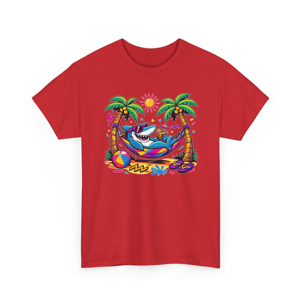 Beach Shark Hammock T‑Shirt — Tropical Summer Vibes Graphic Tee