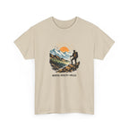 Hiking Graphic Tee — "Mental Health > Miles" Mountain Sunset Shirt