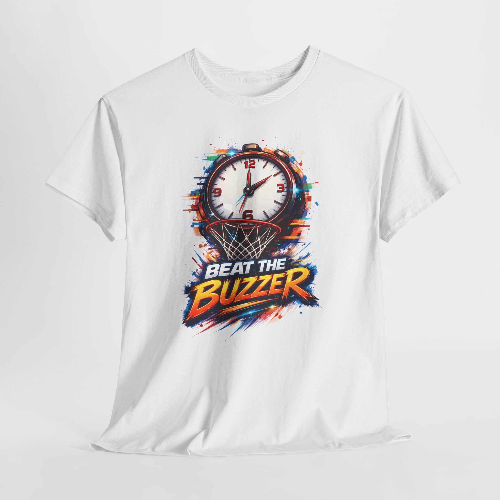 Beat the Buzzer Basketball T-Shirt — Sporty Countdown Graphic Tee