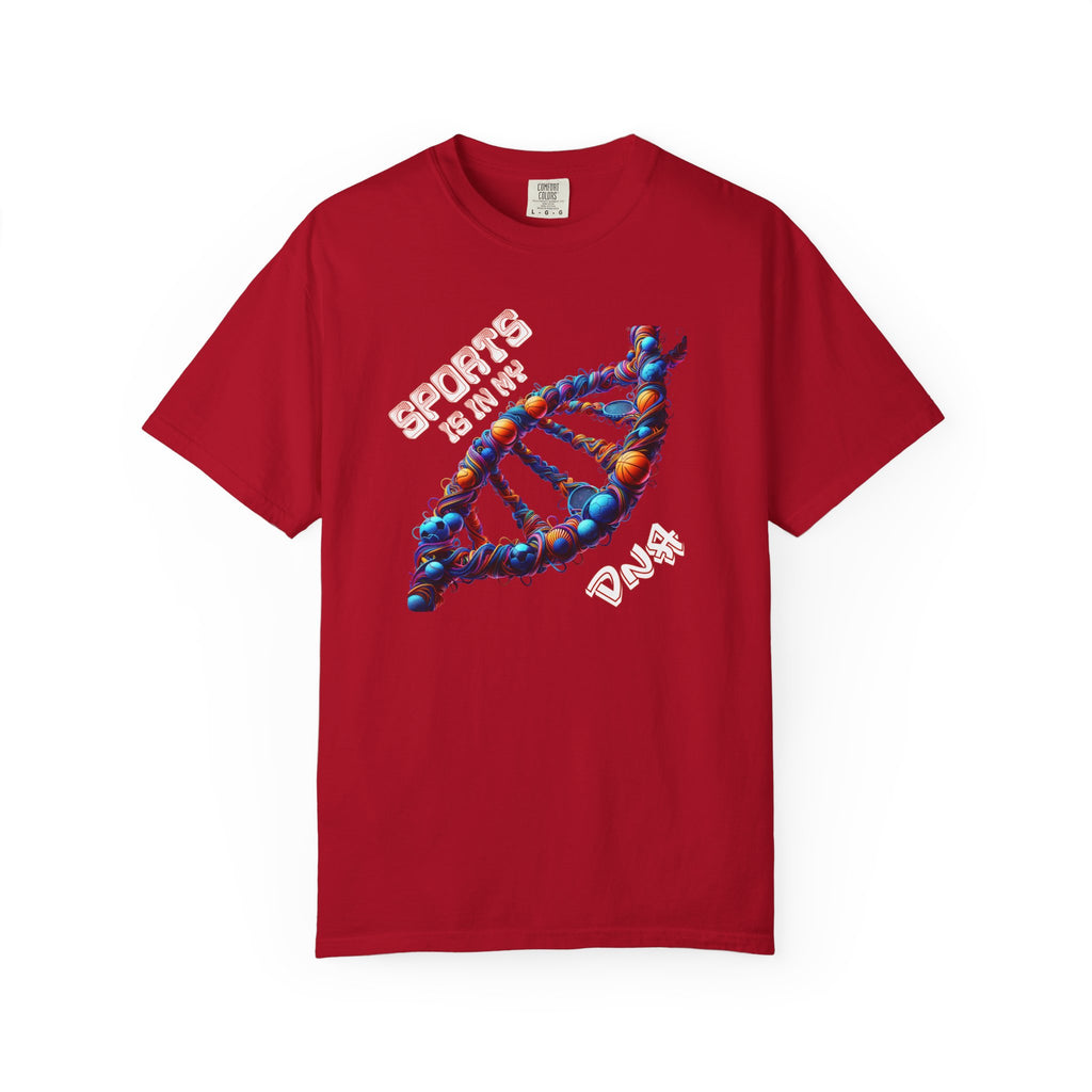 DNA Strand Graphic T-Shirt — "Sports is in my DNA" Athletic Tee