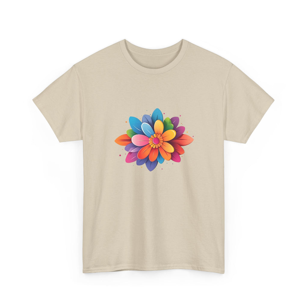 Colorful Layered Flower T-Shirt — Bright Floral Graphic Tee