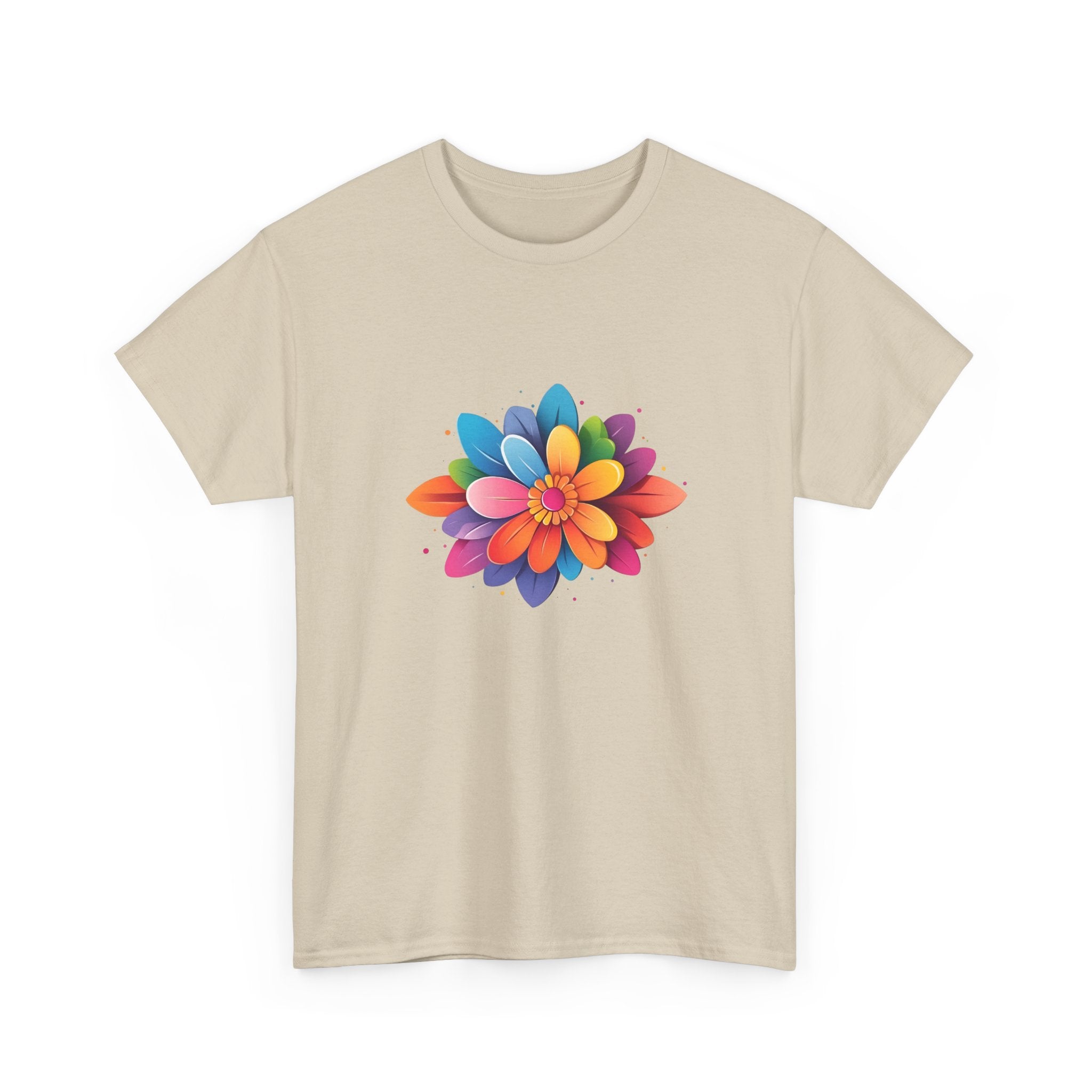 Colorful Layered Flower T-Shirt — Bright Floral Graphic Tee