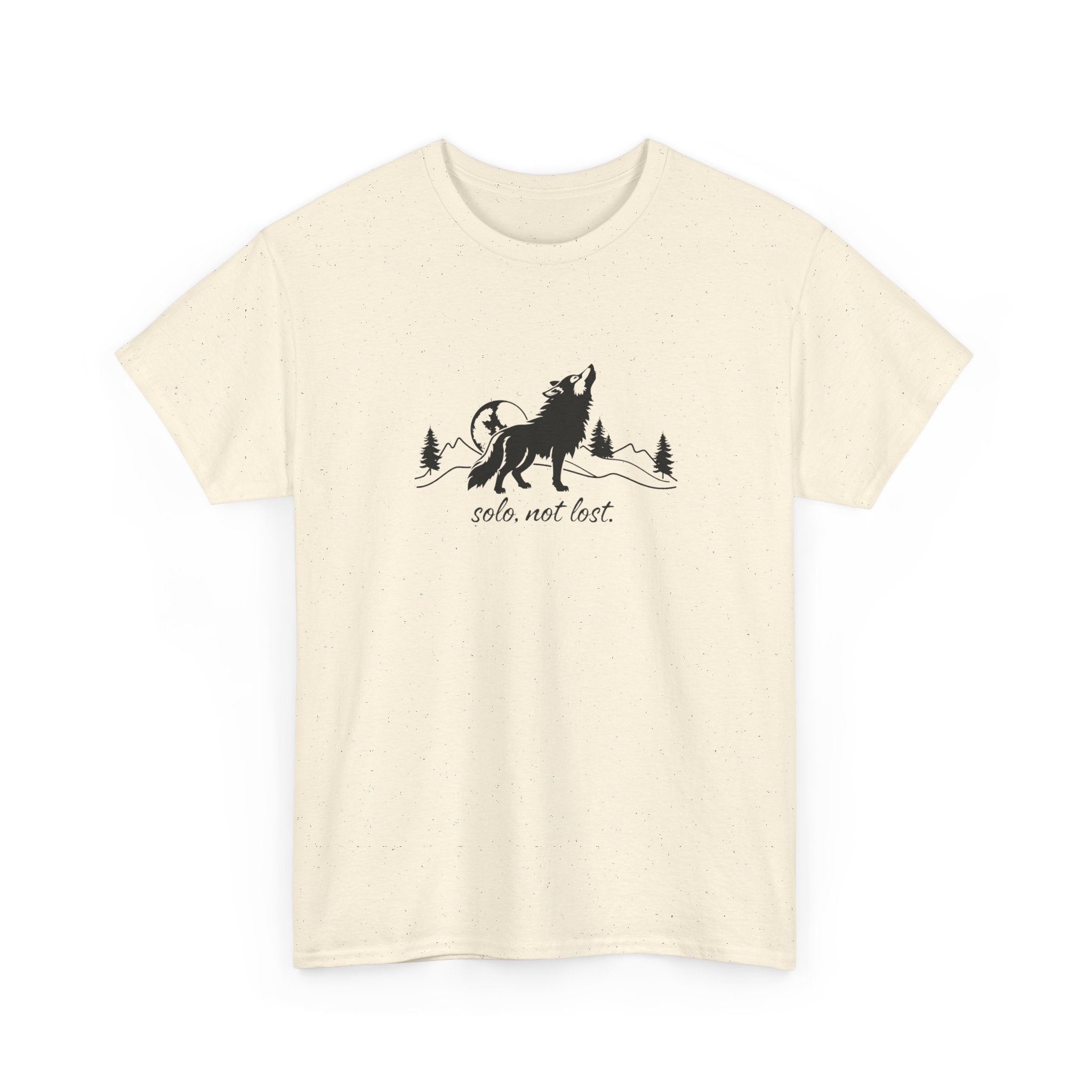 Howling Wolf T-Shirt — 'Solo, Not Lost' Mountain Graphic Tee