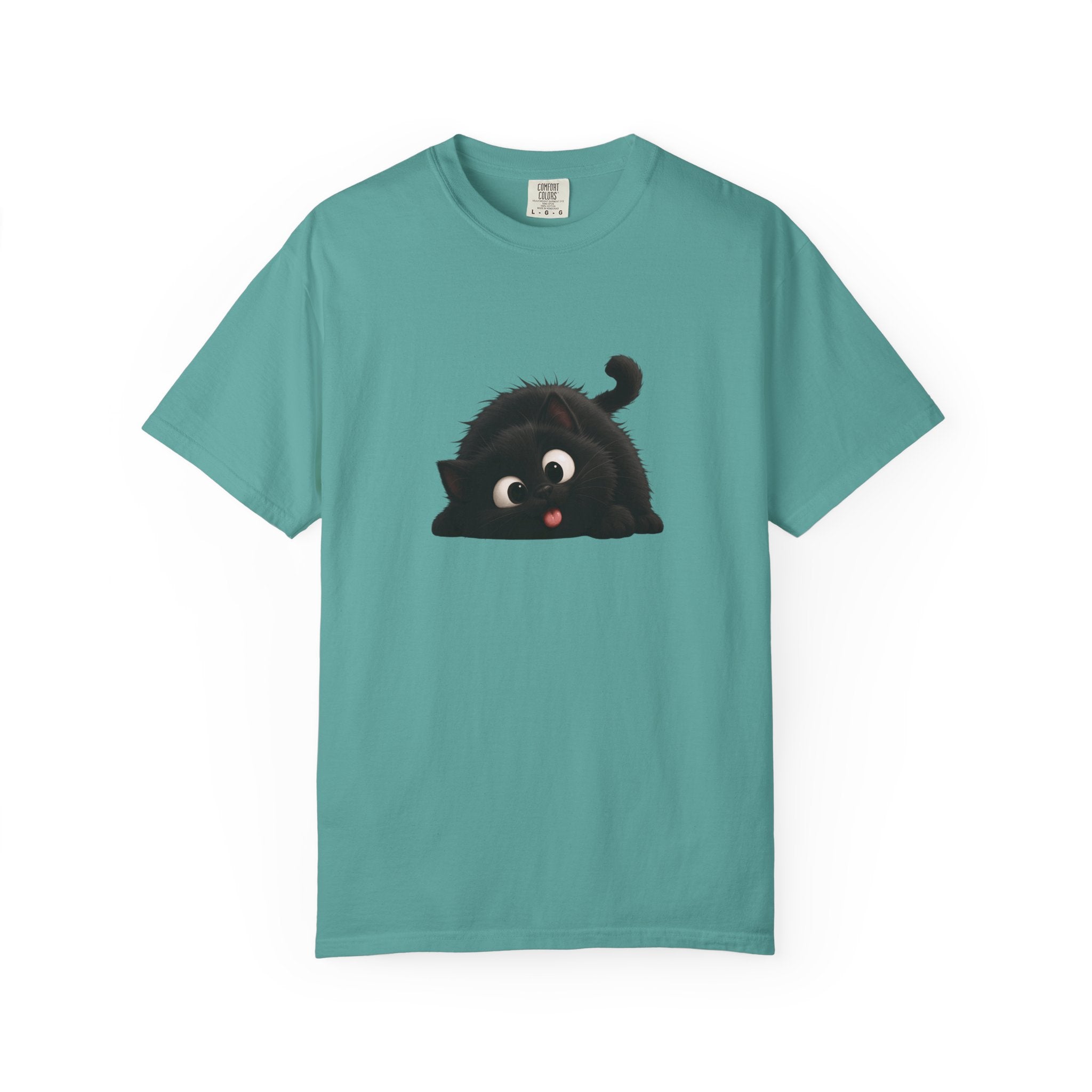 T-Shirt — Playful Black Kitten Graphic Tee