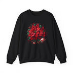 Poinsettia Wreath Crewneck Sweatshirt — Holiday Floral Christmas Sweater