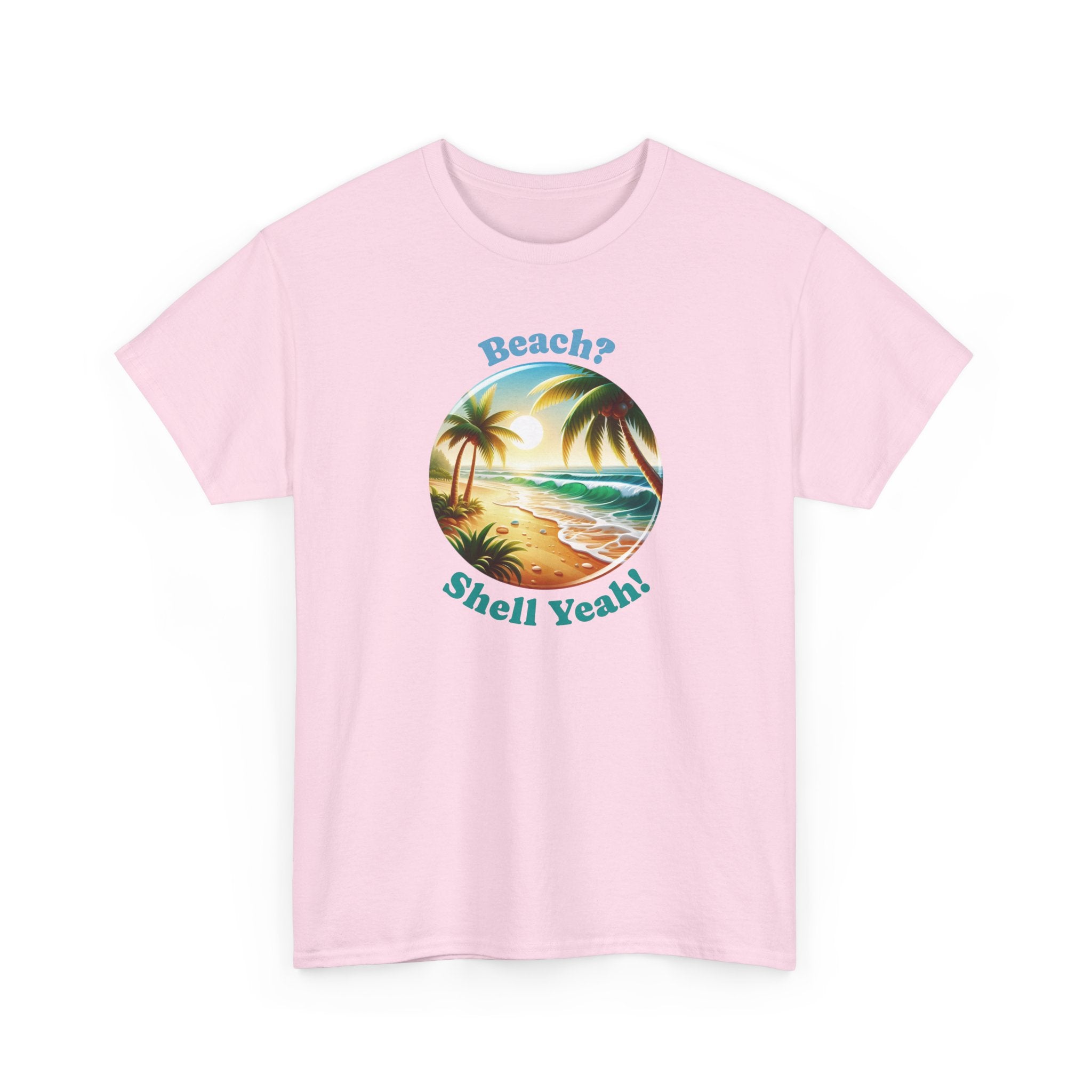 Beach? Shell Yeah! Tropical Sunset Summer Beach T-Shirt