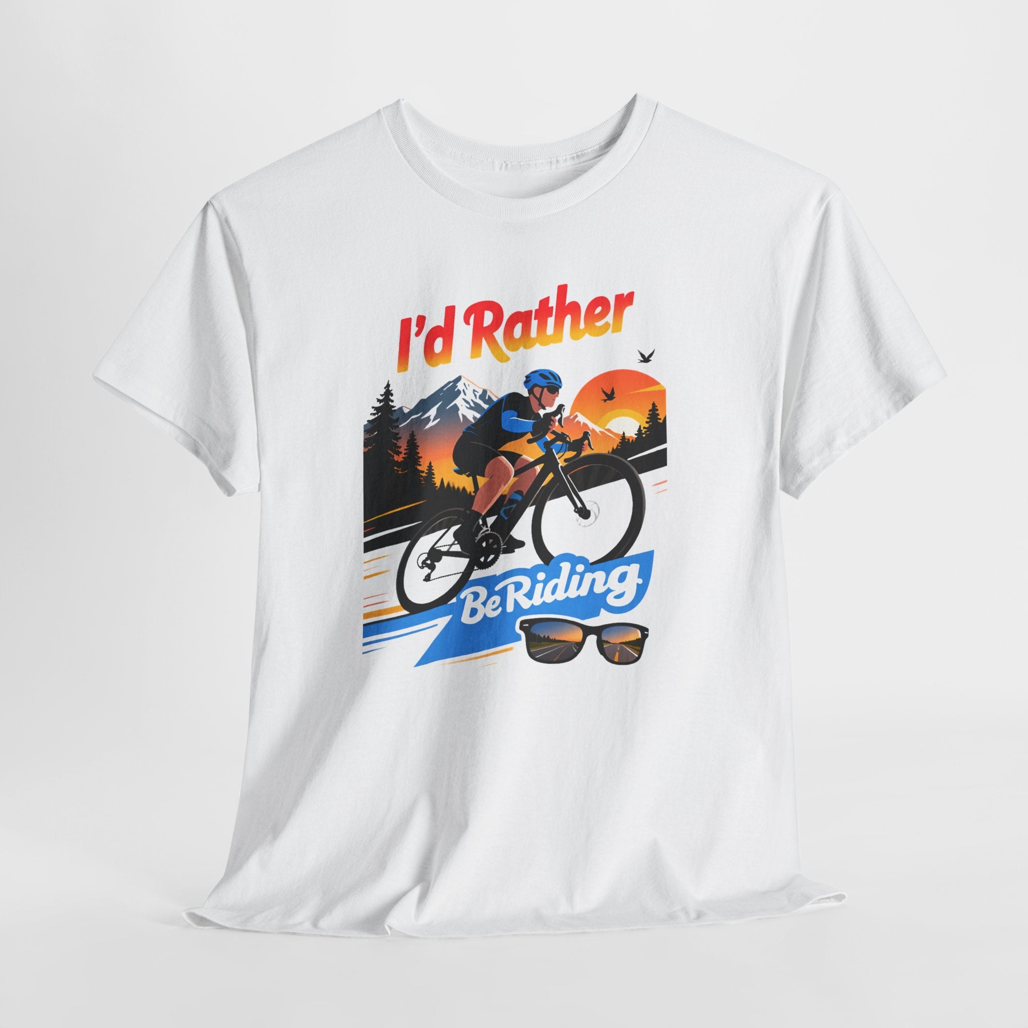 Cycling T-Shirt — "I'd Rather Be Riding" Graphic Tee
