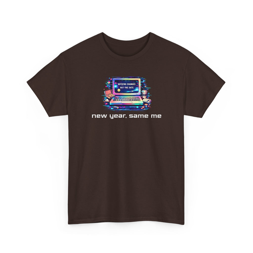 New Year Same Me T‑Shirt — Retro Computer Graphic Tee