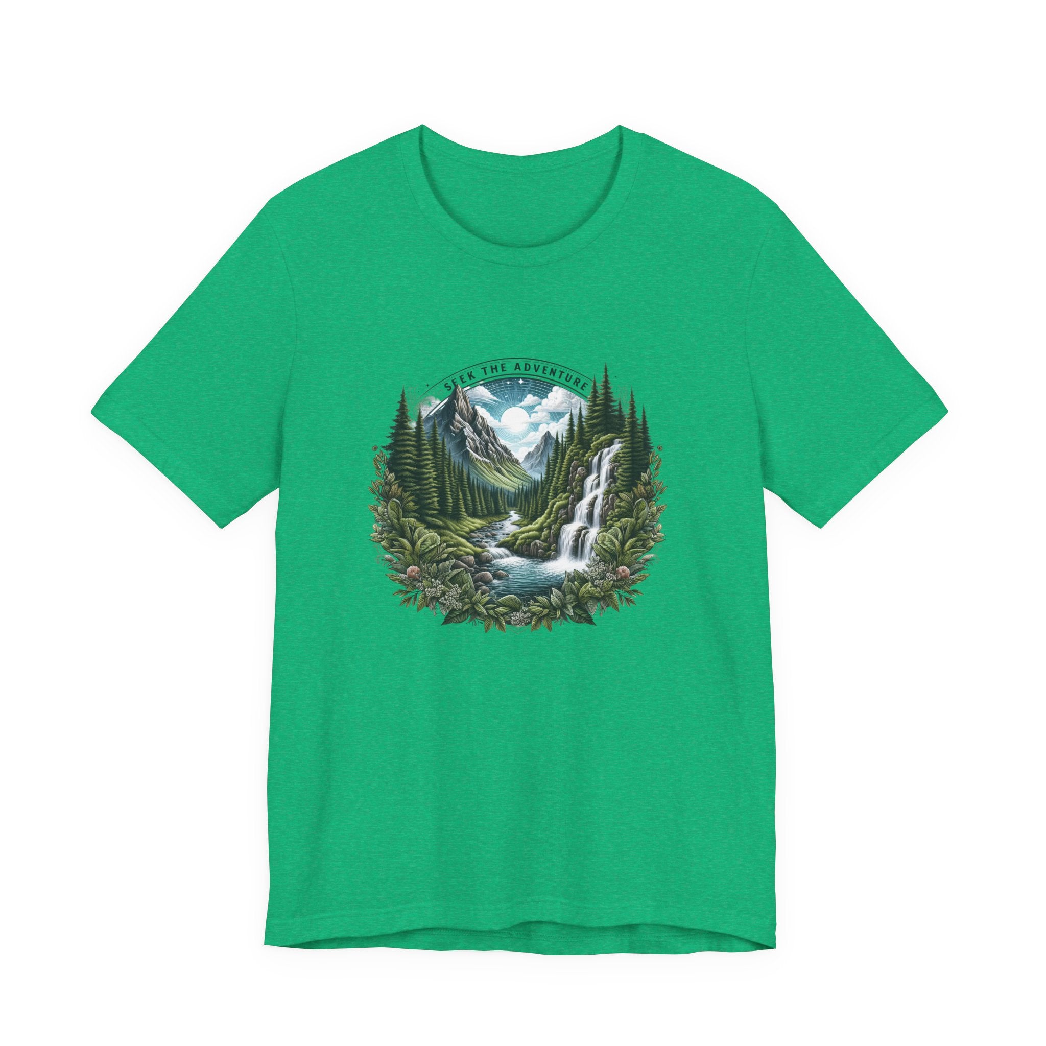 Nature Adventure T-Shirt — Mountain Waterfall Forest Graphic Tee