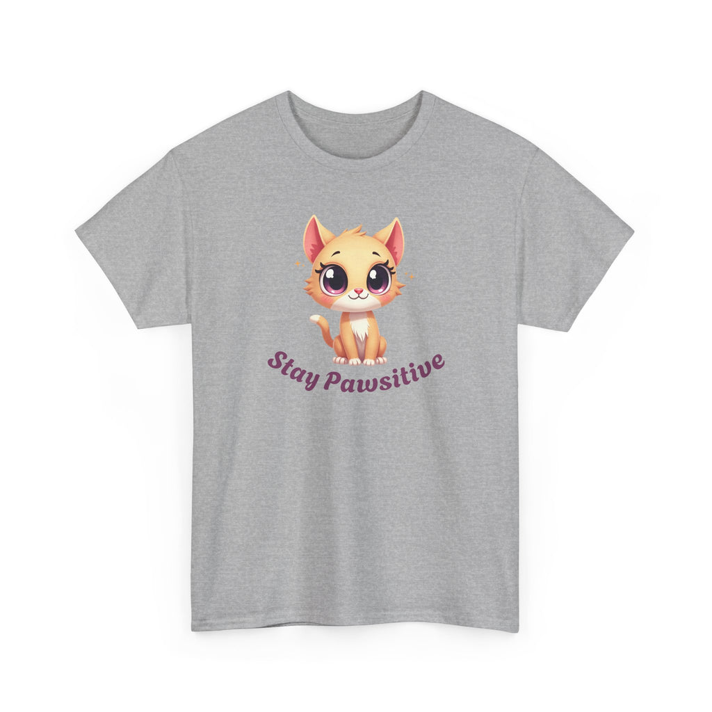 Stay Pawsitive Tee — Cute Kitten Graphic T-Shirt
