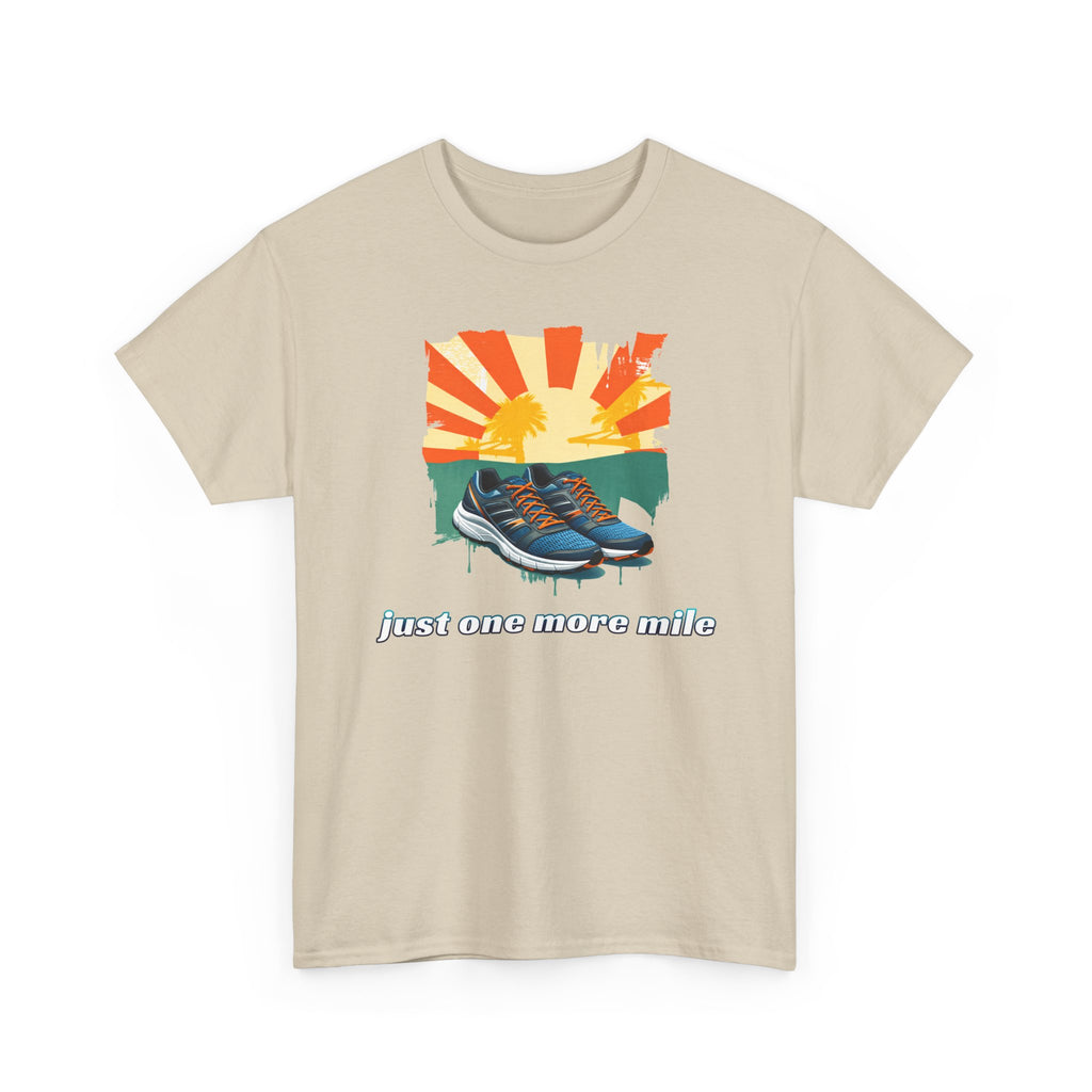 Running Tee — "Just One More Mile" Sunrise Graphic Shirt